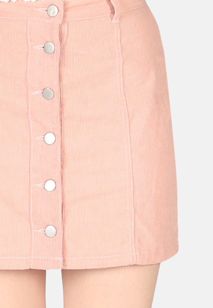 corduroy short skirt#color_pink