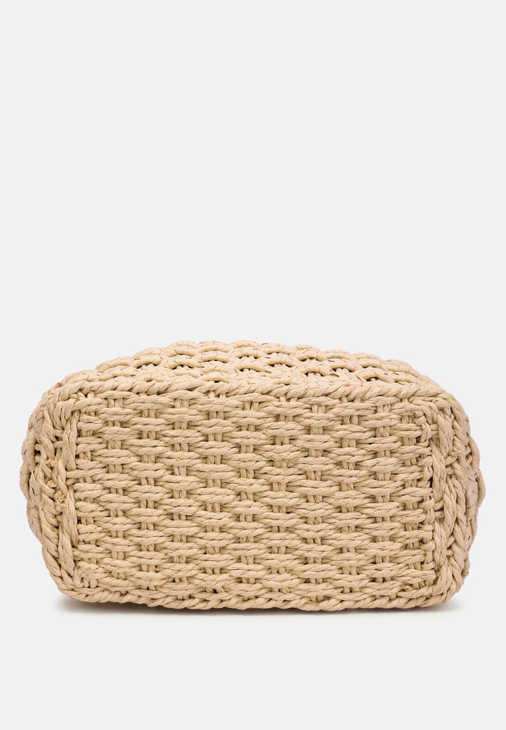 cotton rope satchel bag by ruw#color_beige