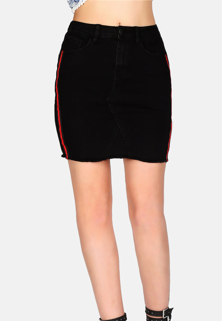 cotton stretchable skirt#color_black