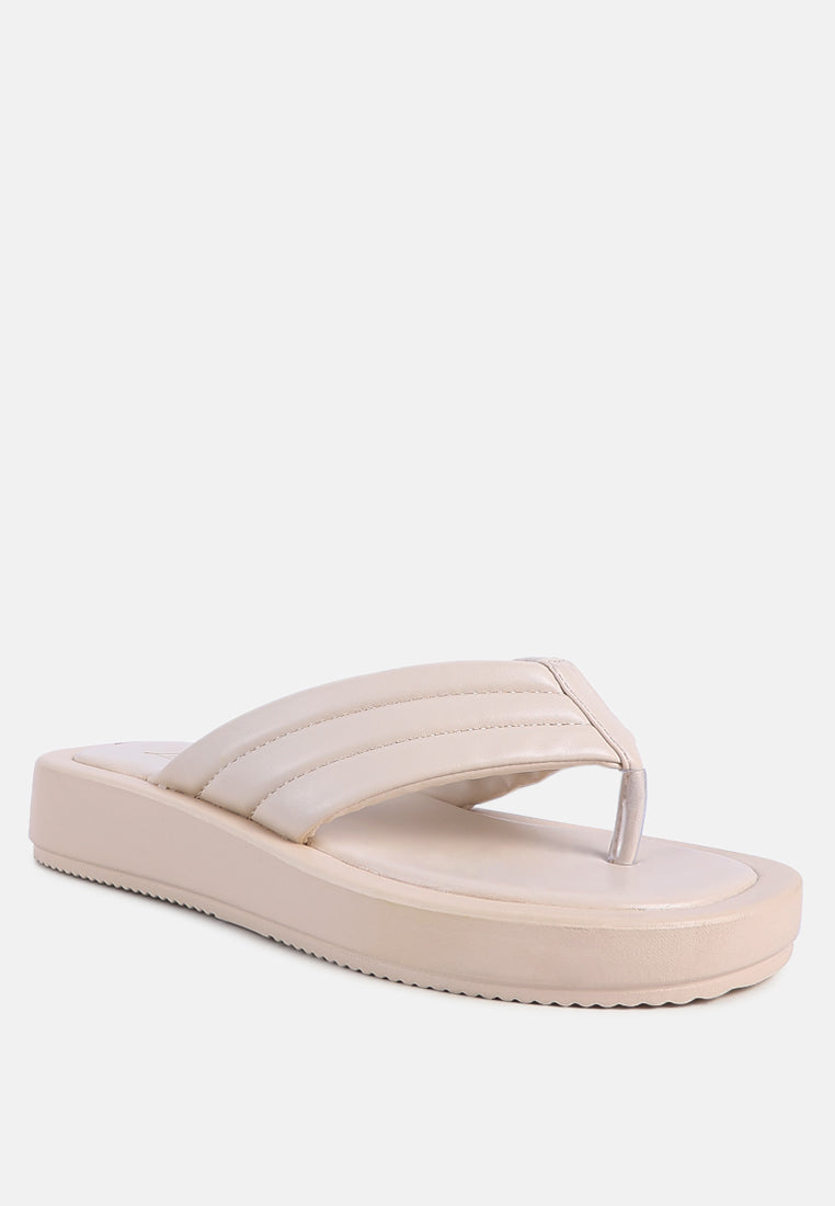 couette quilted thong platform sandals#color_beige