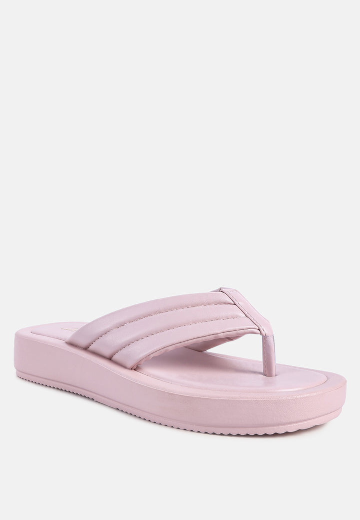 couette quilted thong platform sandals#color_pink
