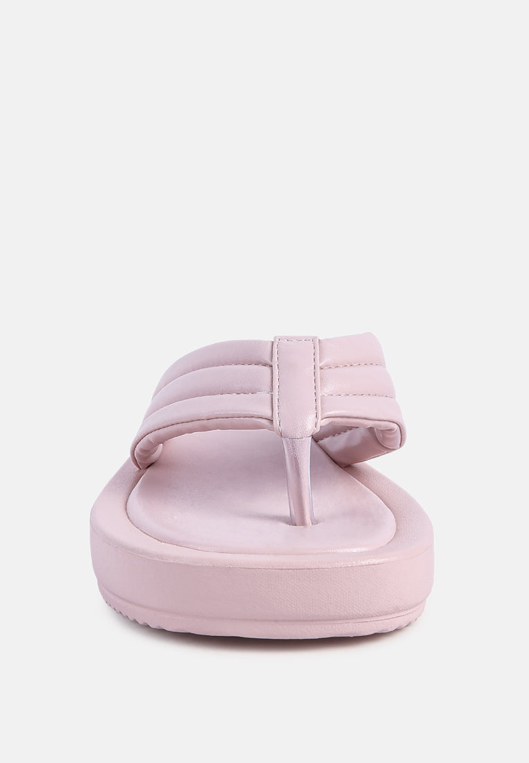 couette quilted thong platform sandals#color_pink