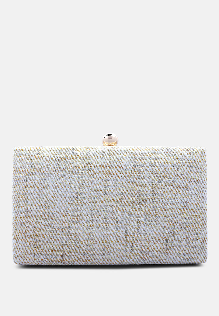 creative weave clutch bag#color_white