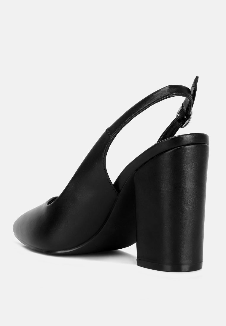 creidne block heel pointed toe sandals#color_black