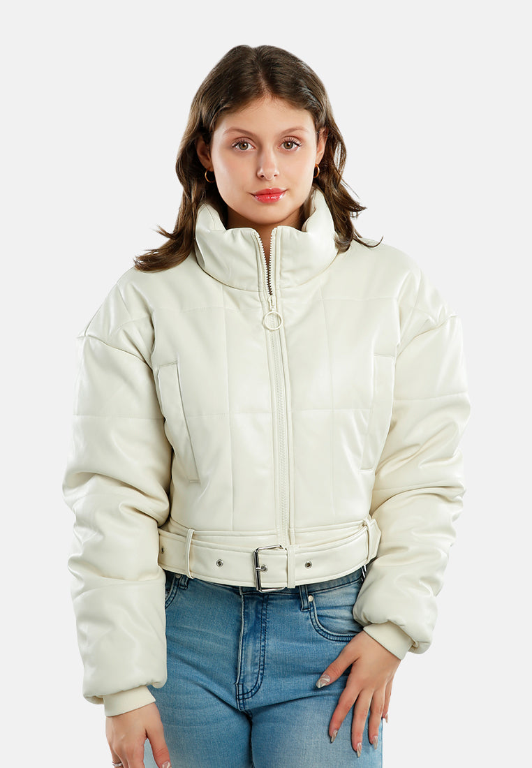 cropped belted puffer jacket#color_cream
