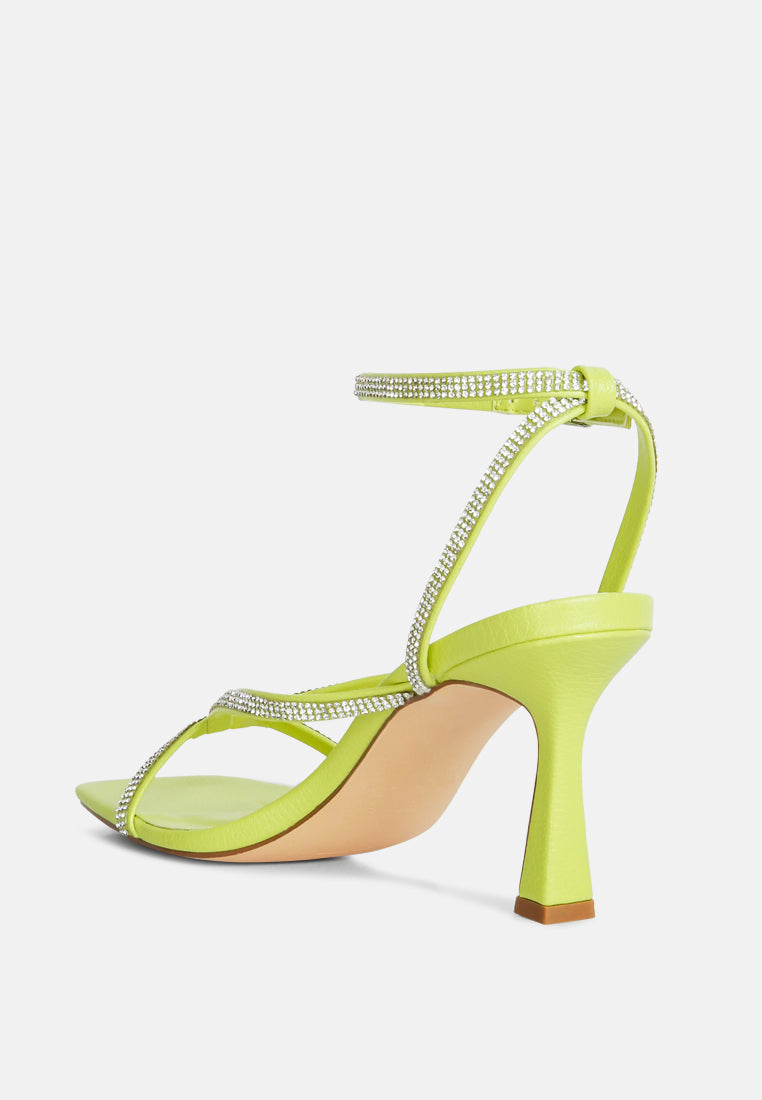 Diamante sandals outlet mid heel