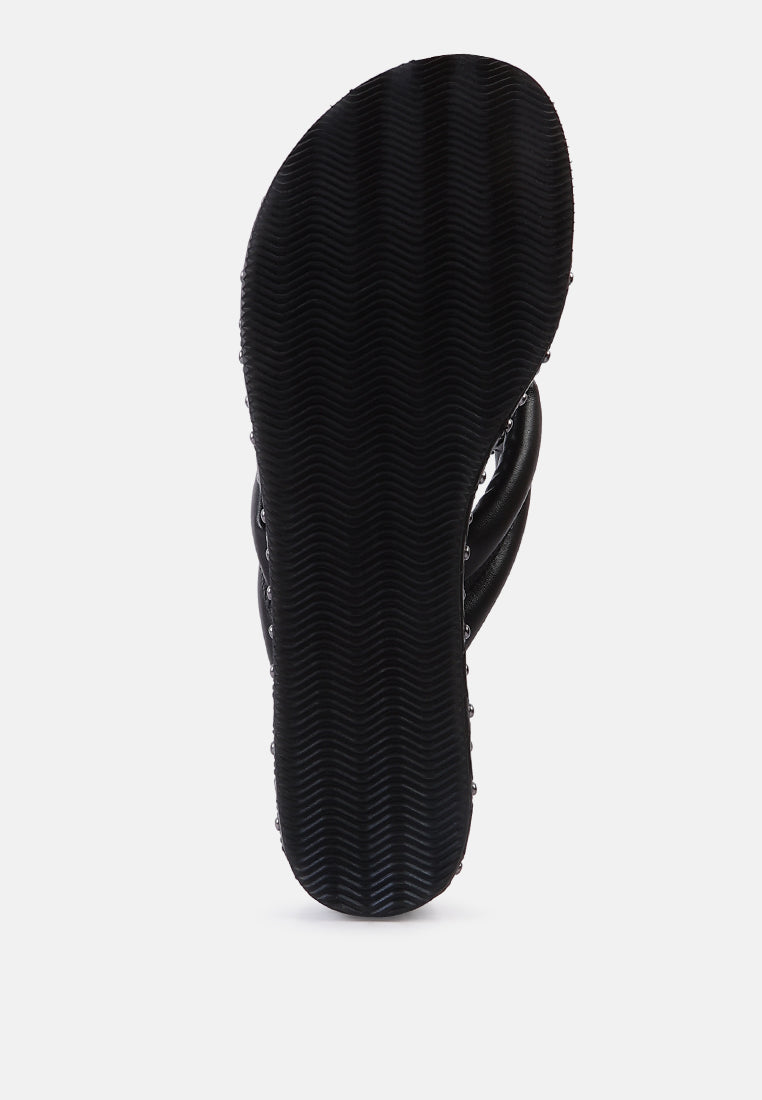 cupcake quilted rhinestone platform quilted sandals#color_black