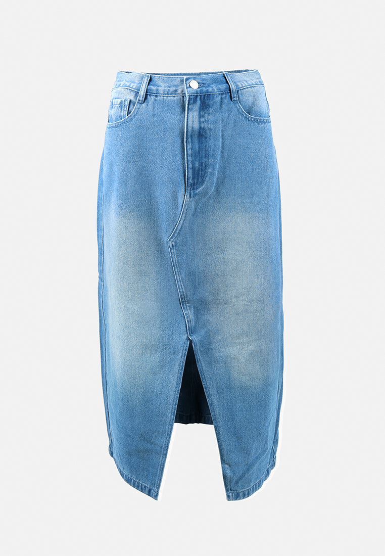 cutesy wash daring denim skirt#color_mid-blue