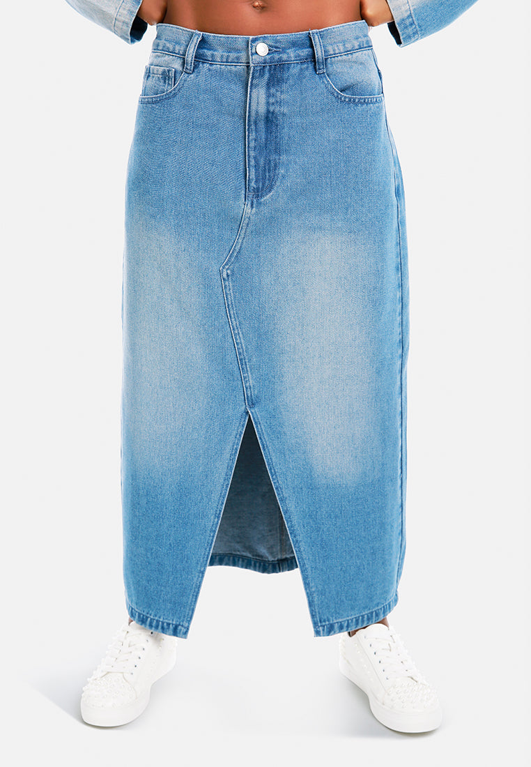 cutesy wash daring denim skirt by ruw#color_mid-blue