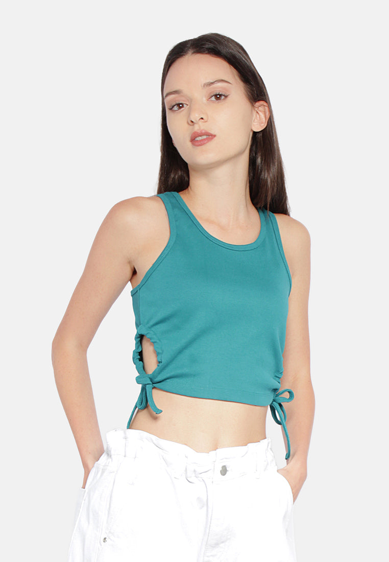 cut out tank crop top#color_green