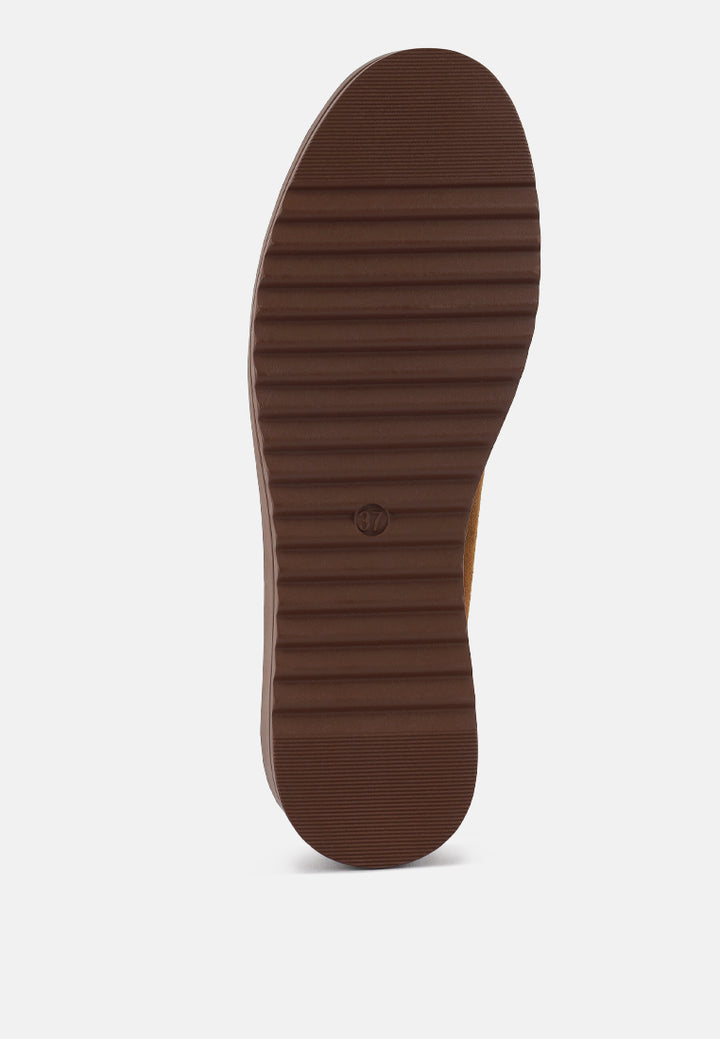 daiki platform lug sole tassel loafers#color_tan