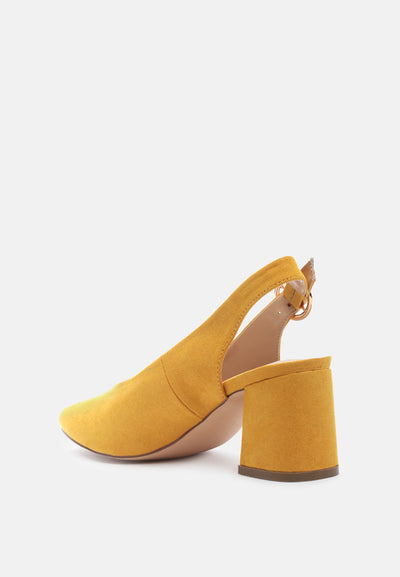dalia solid pointed heeled slingback sandals#color_yellow