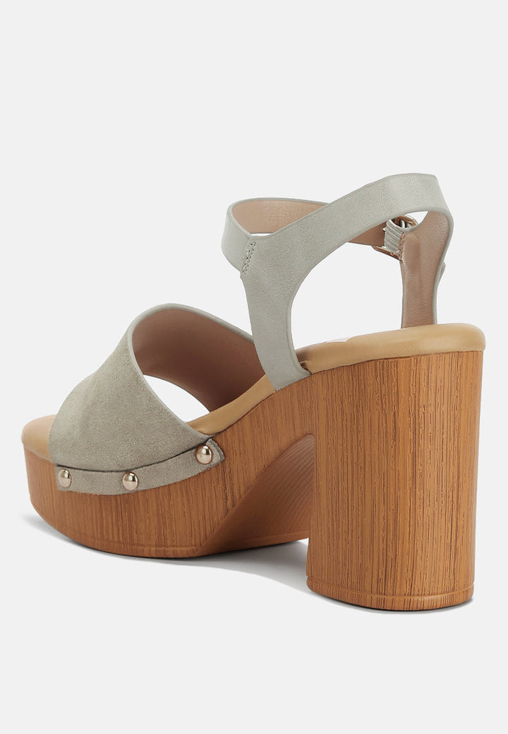 daniela suede high block sandals by ruw#color_beige