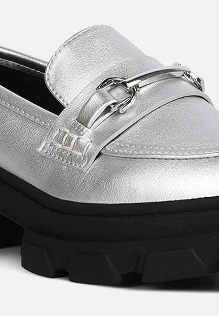 darlina metallic platform loafers#color_silver