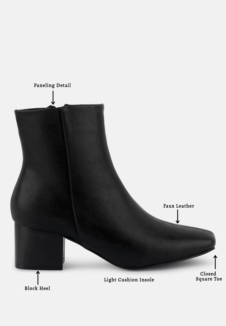 davia leather square toe ankle boots#color__black