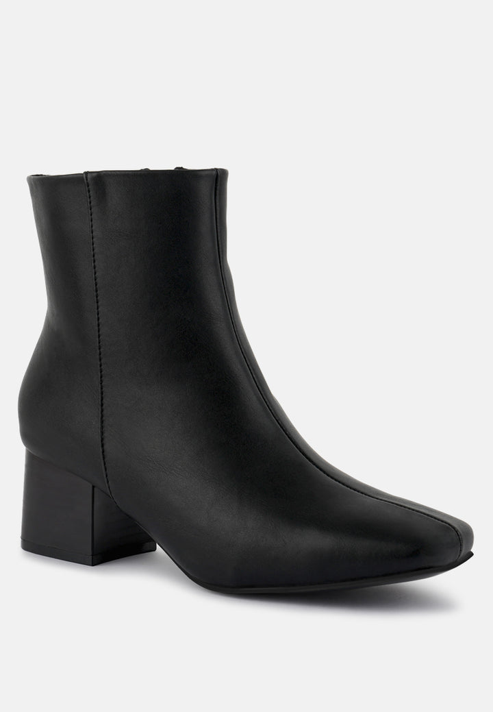 davia leather square toe ankle boots#color__black
