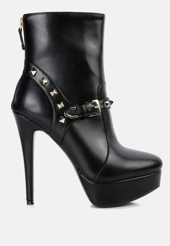 Dejang Metal Stud Embellished Faux Leather Ankle Boot By Ruw
