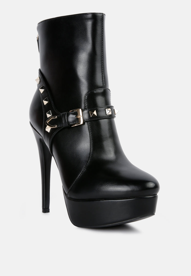 dejang metal stud faux leather ankle boot#color_black