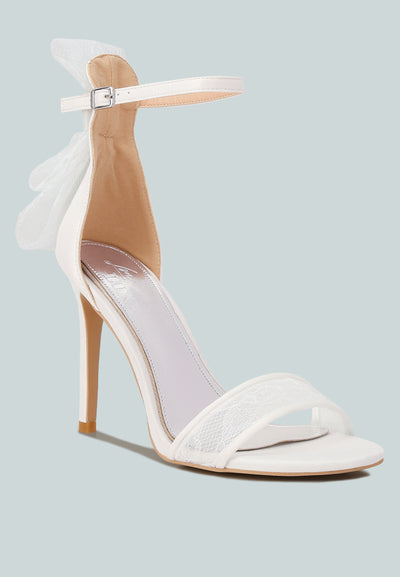 delancy bow detail lace stiletto sandals#color_white