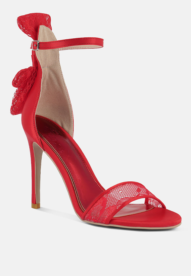 delancy bow detail lace stiletto sandals#color_red
