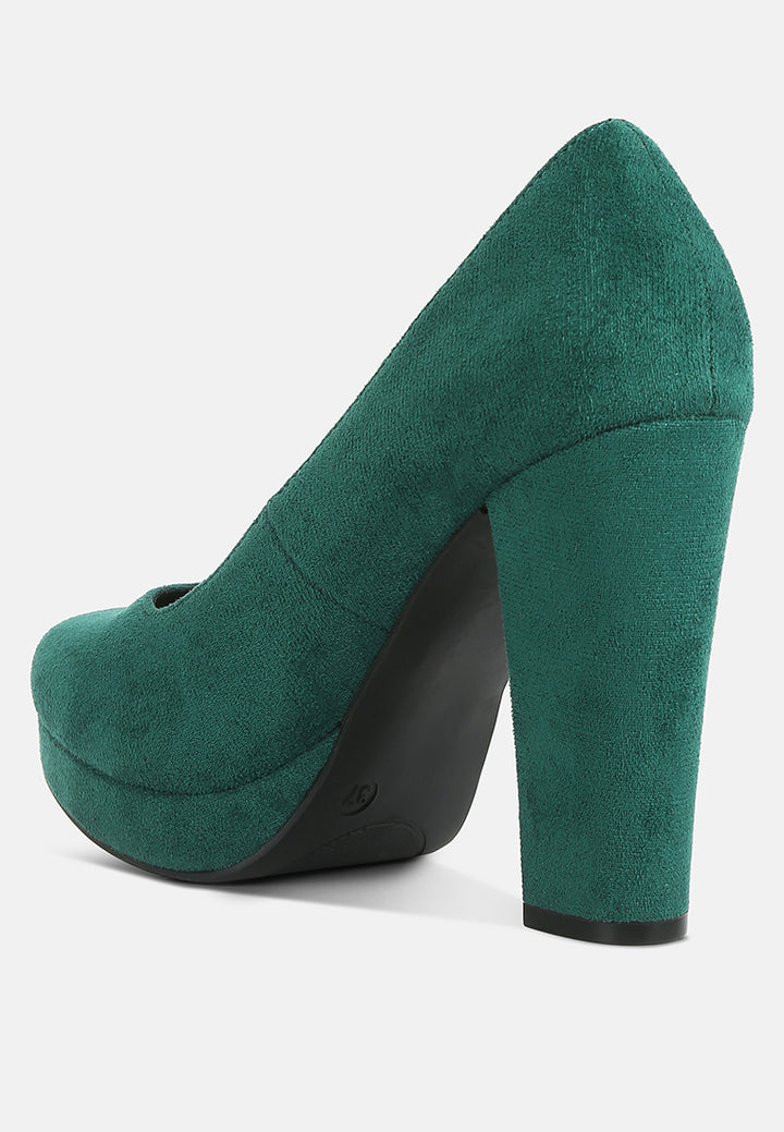 delia seude block heel pumps by ruw#color_green