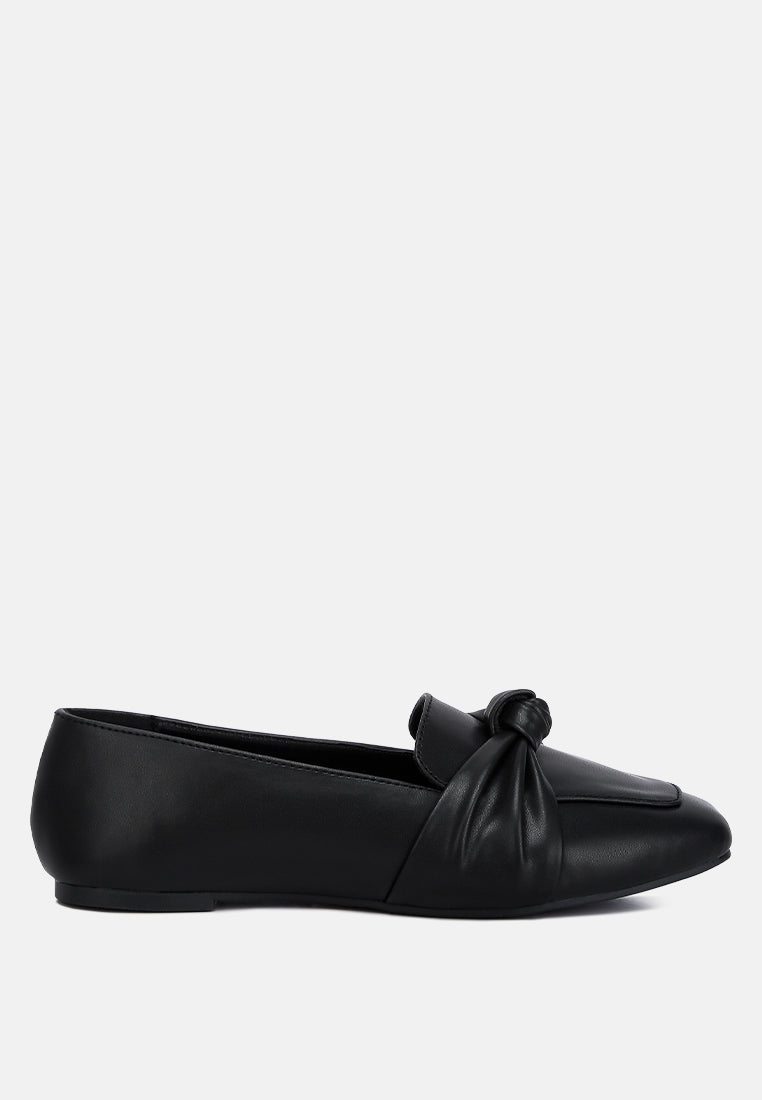 denali recycled faux leather flat loafers#color_black