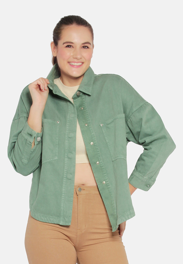 denim jacket#color_green