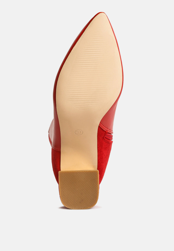suede back panel high ankle boots by mode#color_red
