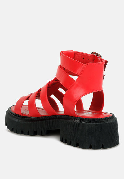 dewey chunky gladiator sandals#color_red