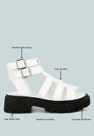 dewey chunky gladiator sandals#color_white