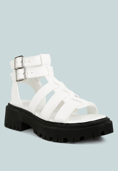 dewey chunky gladiator sandals#color_white