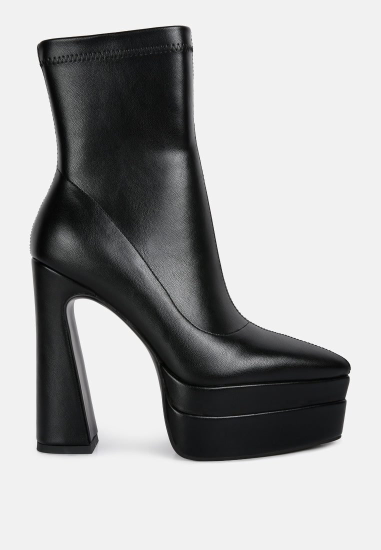 dextra high platform ankle boots#color_black