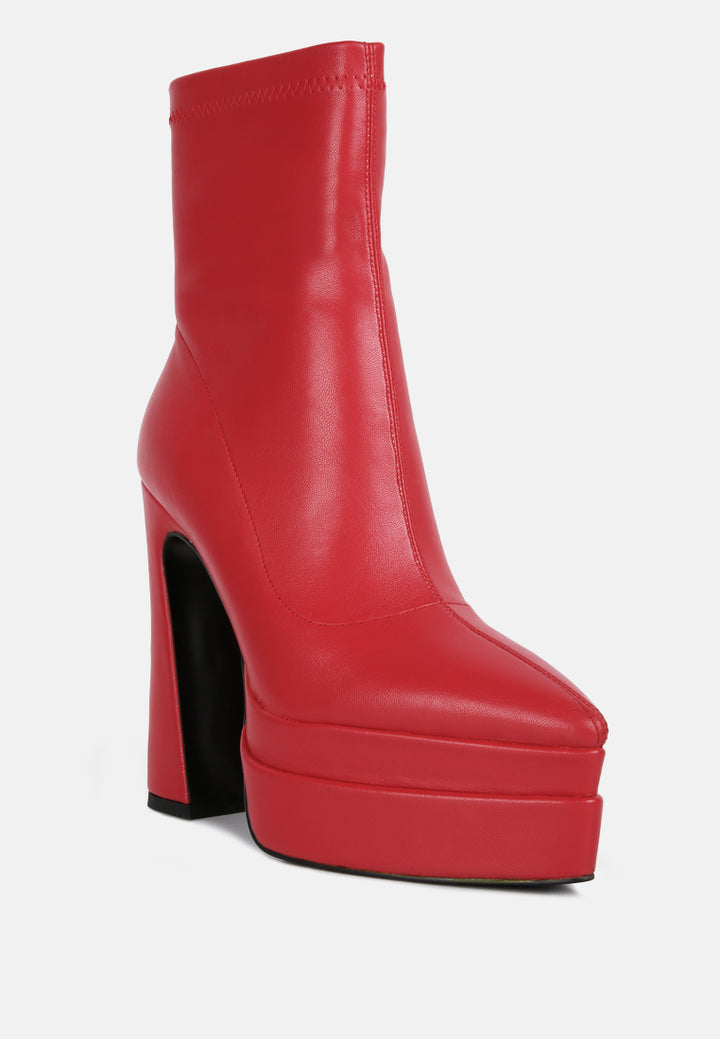 dextra high platform ankle boots#color_red