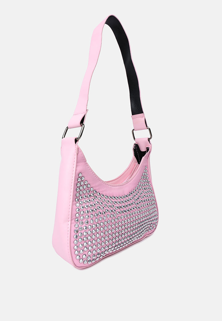 diamante baguette bag#color_pink