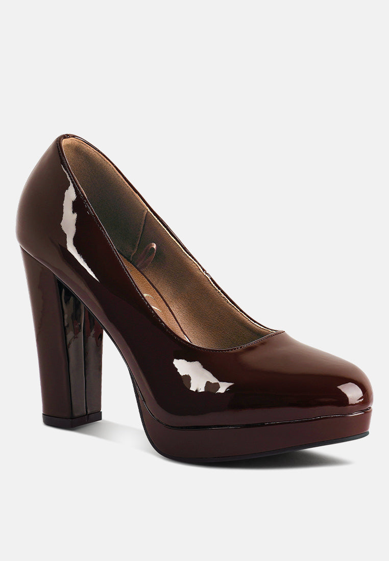 dixie patent faux leather pump sandals by ruw#color_brown