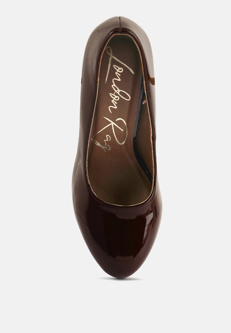 dixie patent faux leather pump sandals by ruw#color_brown
