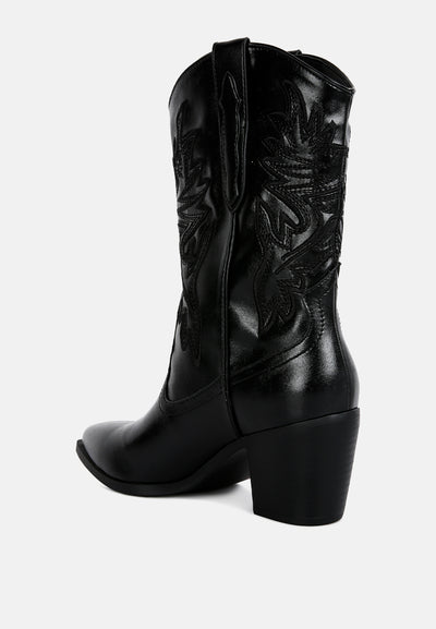 dixom western cowboy ankle boots#color_black