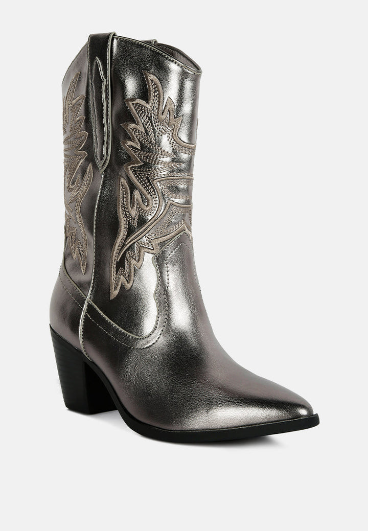 dixom western cowboy ankle boots by ruw#color_silver