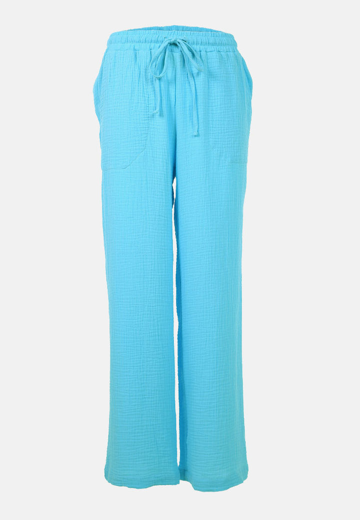 drawstring casual lounge wide pants by ruw#color_bright-blue