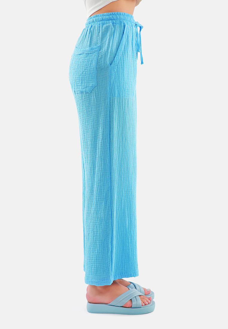 drawstring casual lounge wide pants by ruw#color_bright-blue