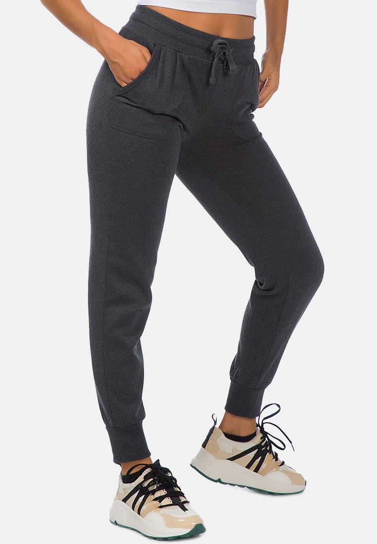 drawstring cuffed active joggers#color_light-grey