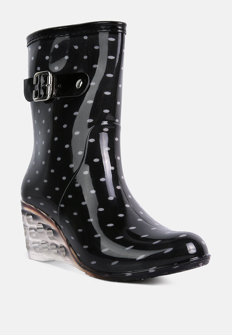 drench clear wedge rainboots#color_black