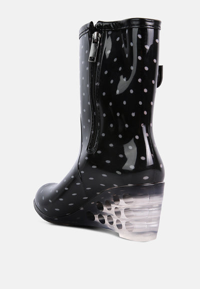 drench clear wedge rainboots#color_black