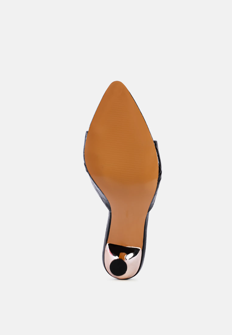 drippin hot metal chain detail high heel sandals#color_black