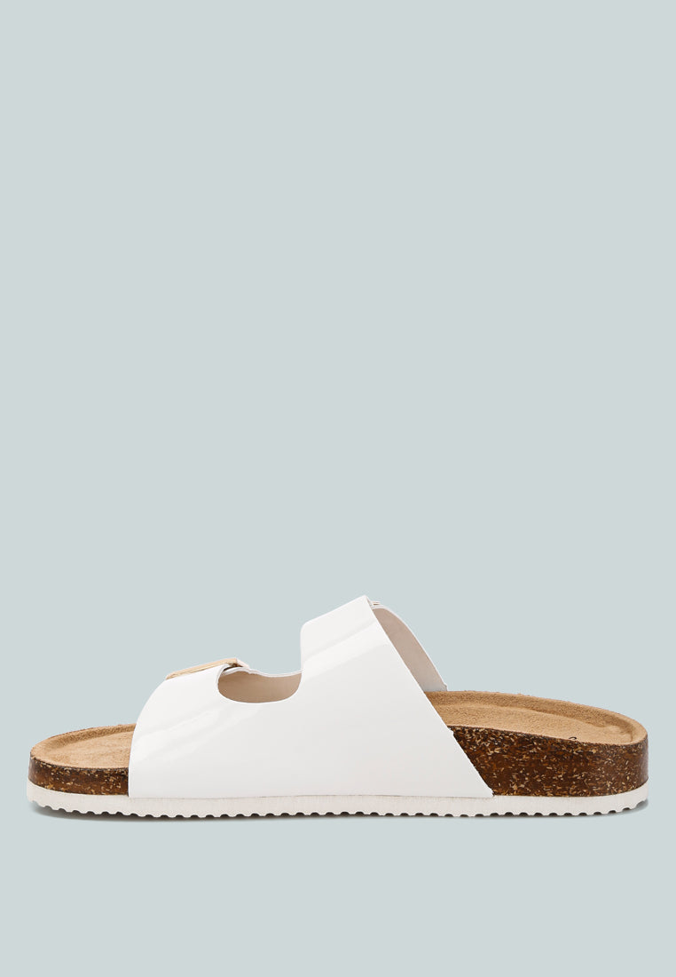 dual strap buckle flats by ruw#color_white