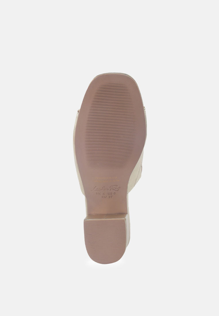 dumpllin metallic faux leather slip-on block heel sandals#color_gold