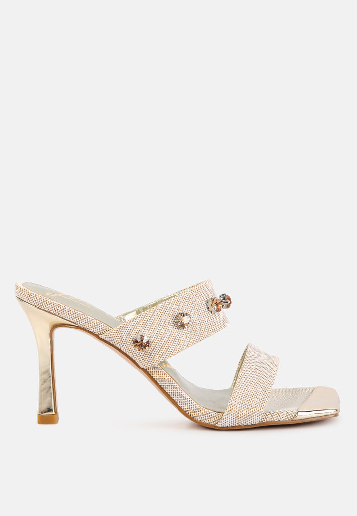 edm queen diamante embellished glitter sandals#color_beige