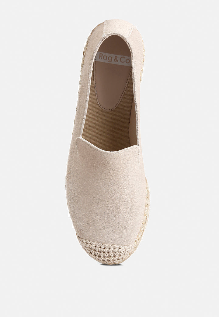 suede flatform heel espadrilles by ruw#color_beige