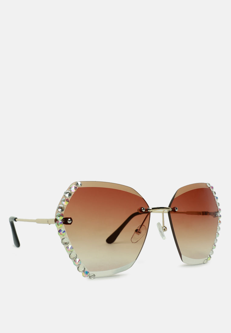 embellished butterfly sunglasses#color_brown