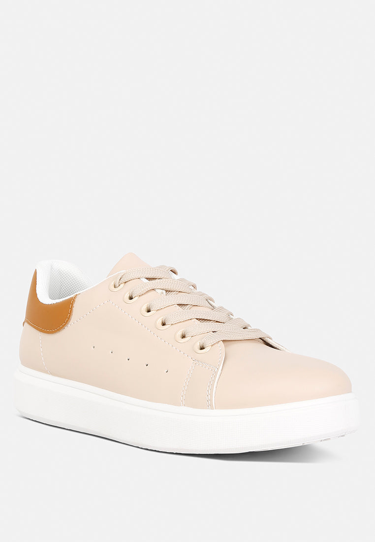 enora comfortable lace up sneakers#color_beige